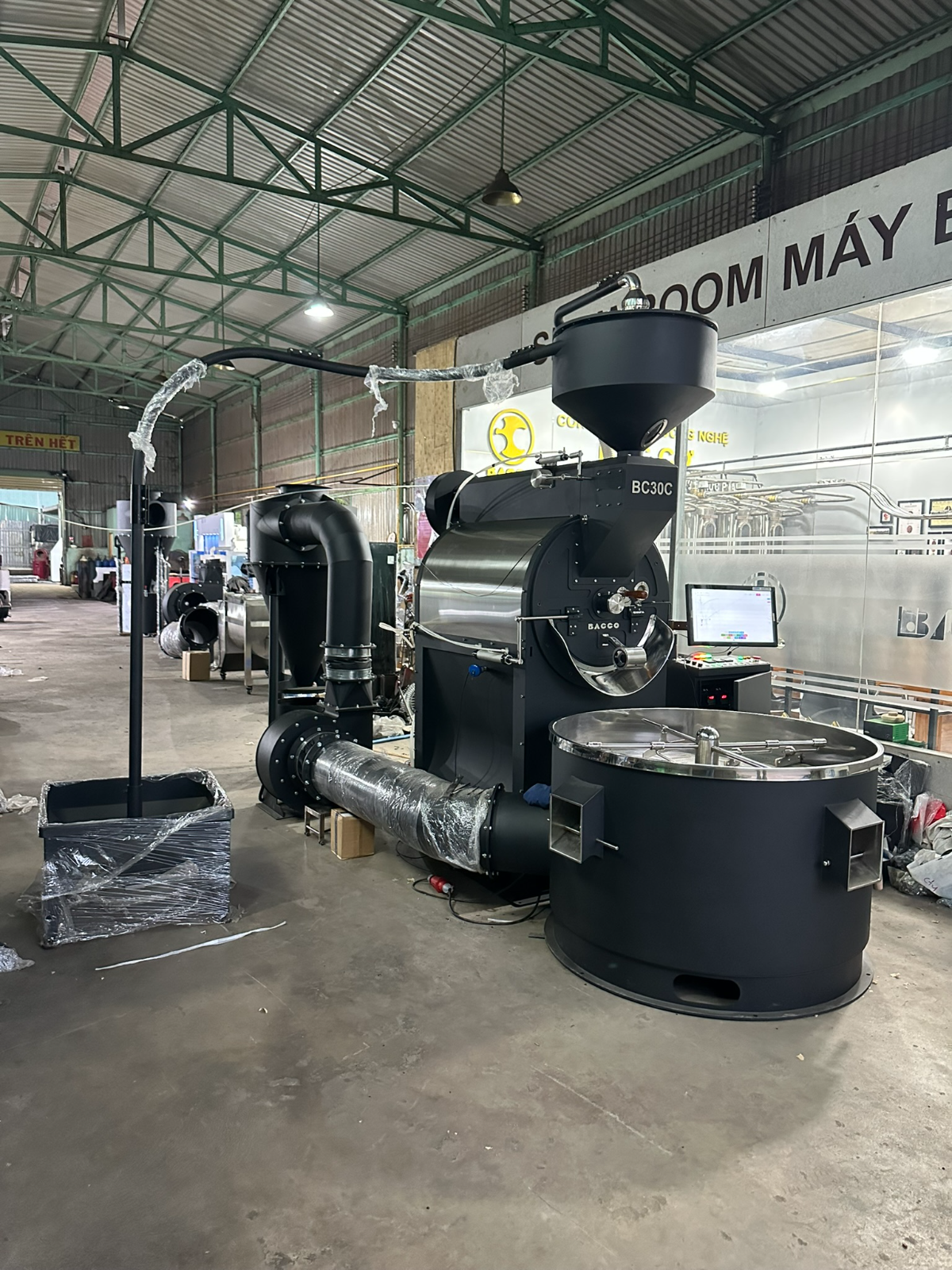 Máy rang cà phê tự động 30kg Bacco